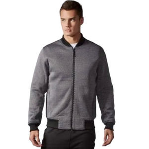 Adidas Reigning Champ Men’s S Black Gray Spacer ZNE Mesh Bomber Jacket Hoodie